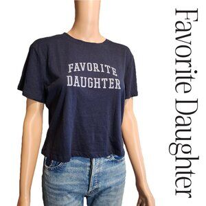 Favorite Daughter The Cropped Collegiate Tee Blue Med